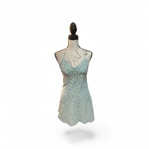 ROMWE Blue Floral Mini Dress